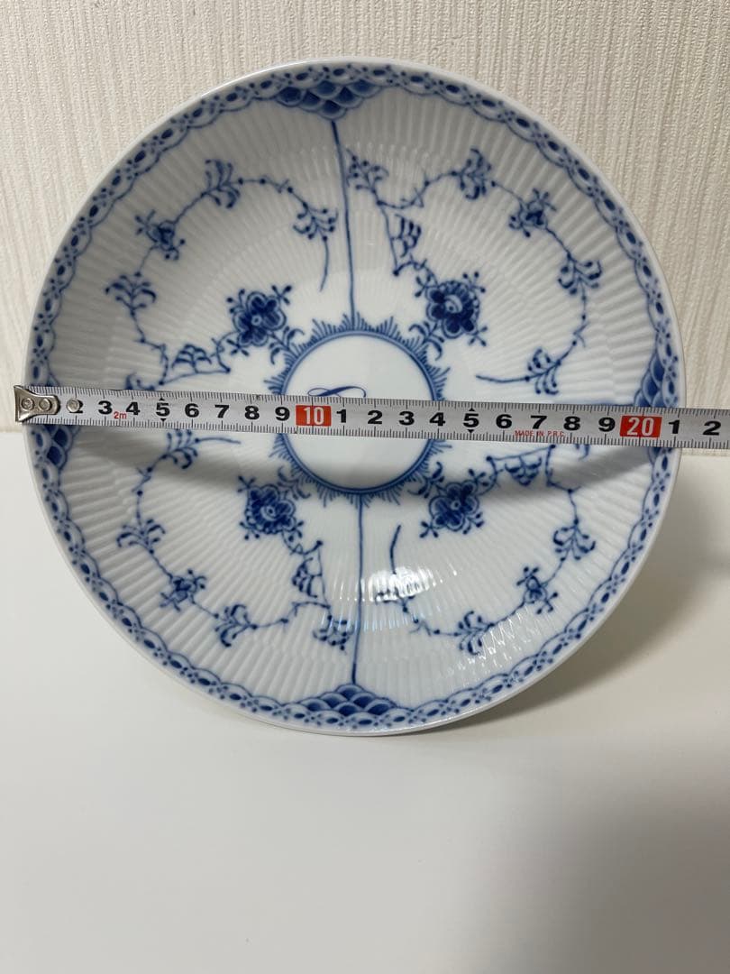 ロイヤルコペンハーゲン  ブルー フルーテッド ハーフレース コンポート