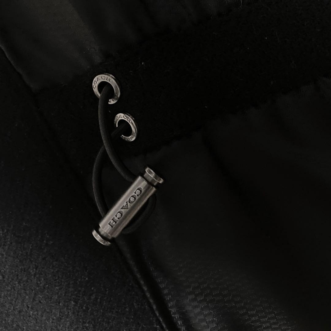 超美品 COACH コーチ ウール コート ジャケット ブルゾン 黒