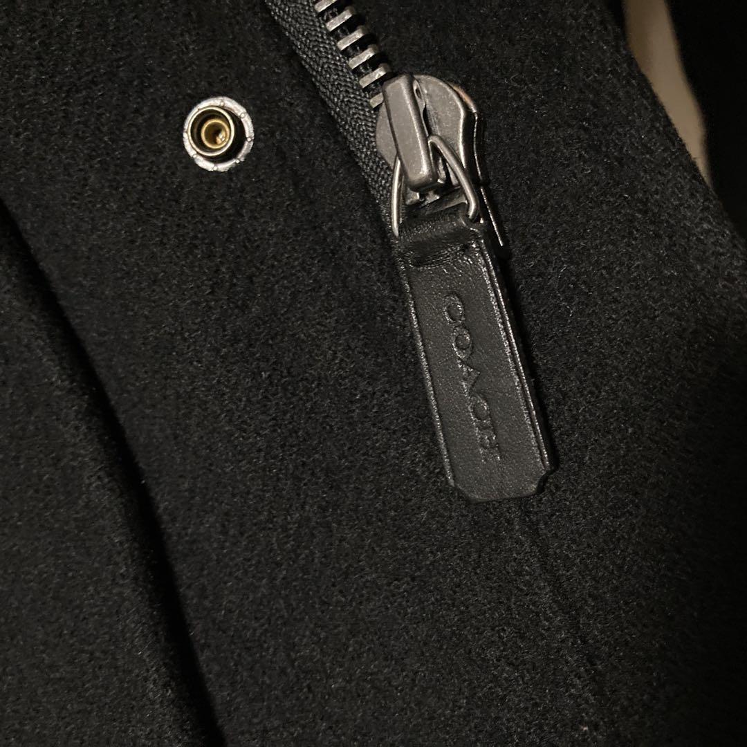 超美品 COACH コーチ ウール コート ジャケット ブルゾン 黒