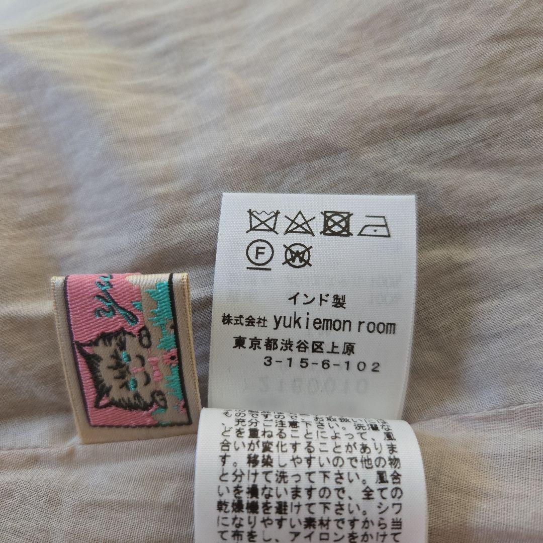 yukiemon ユキエモン リネン ピンタック 刺繍 ロング スカート M