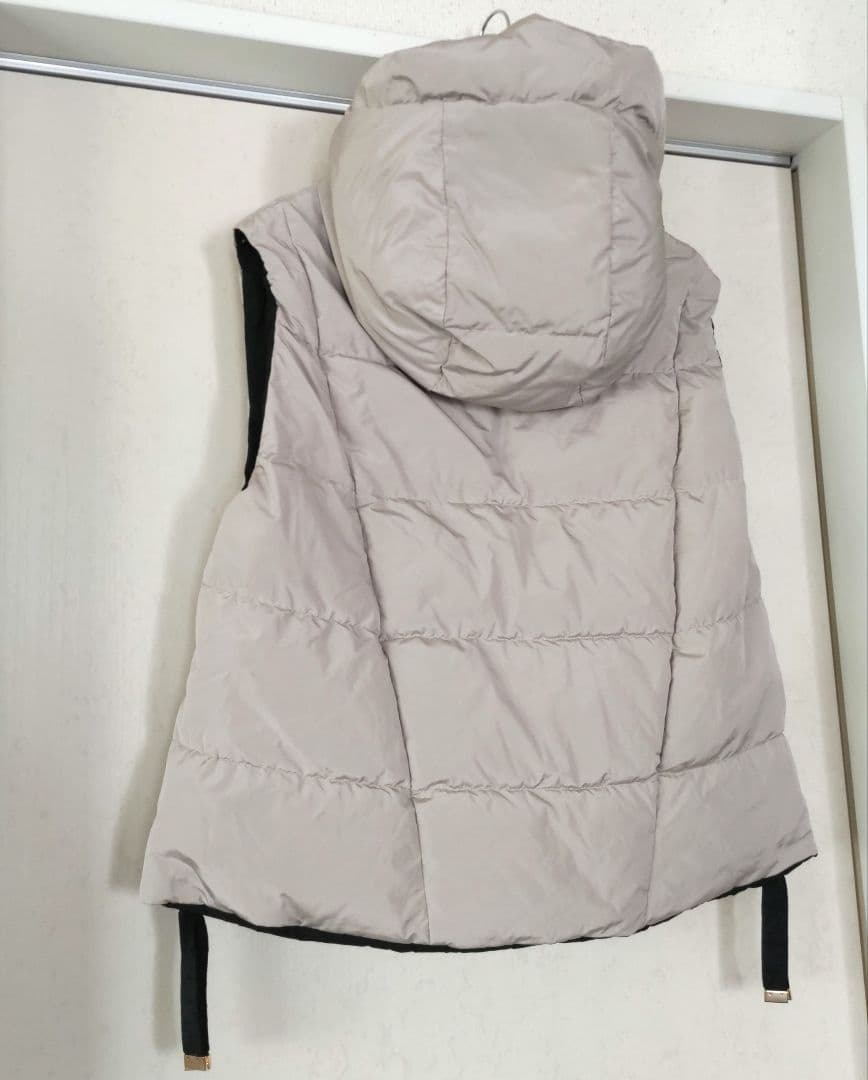 2024MaxMaraダウンベスト/リバーシブル/ロゴ刺繍/テディベア