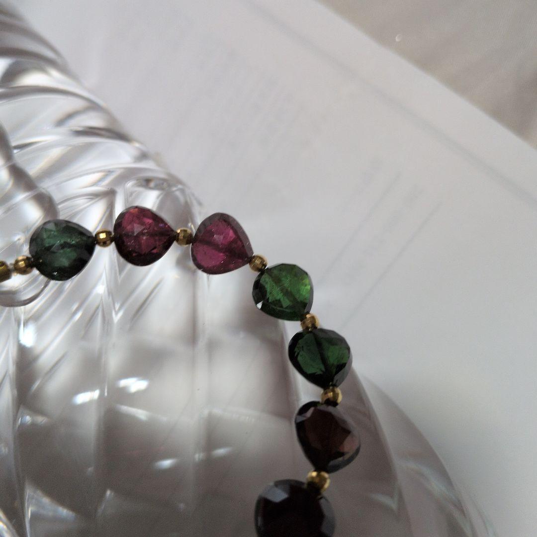 アンブローズ　トルマリン ハート型ビーズ ブレスレット