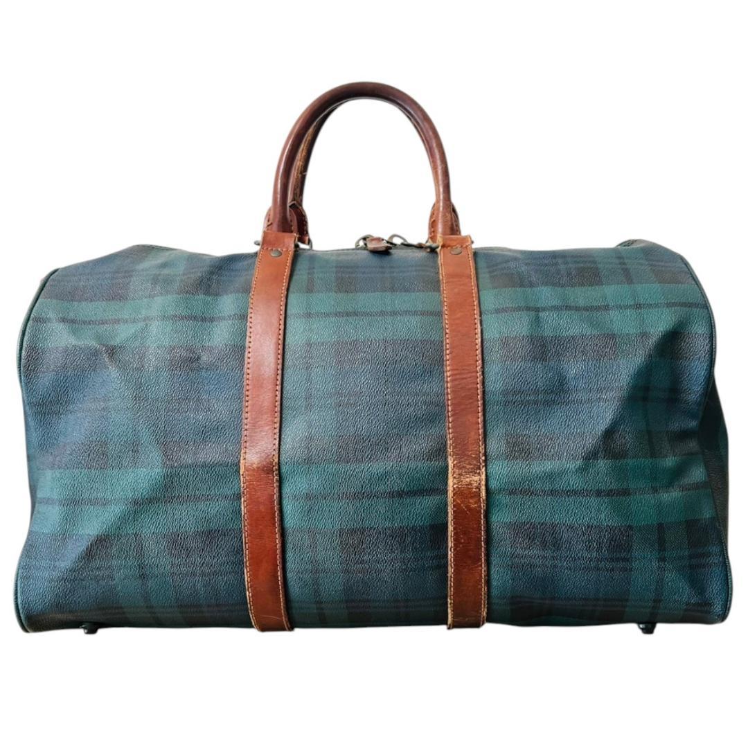 【良品】POLO RALPH LAUREN ボストンバッグ 大容量 チェック 緑