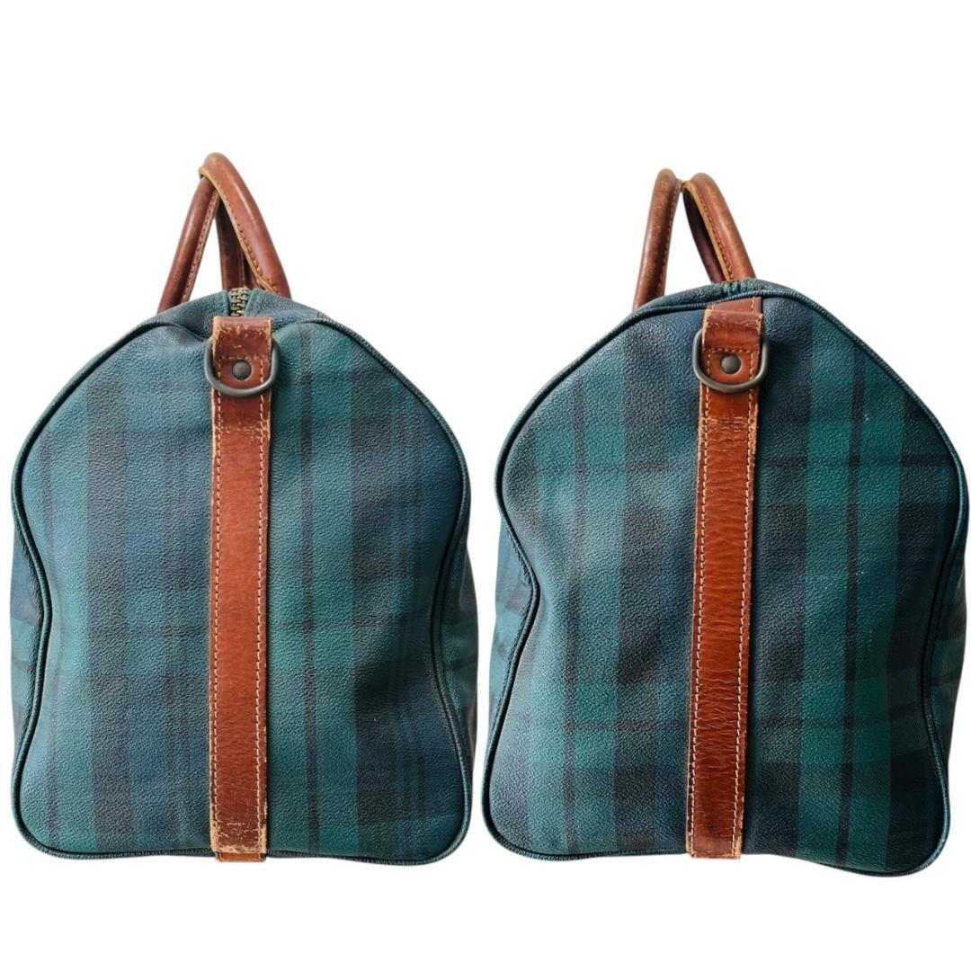 【良品】POLO RALPH LAUREN ボストンバッグ 大容量 チェック 緑