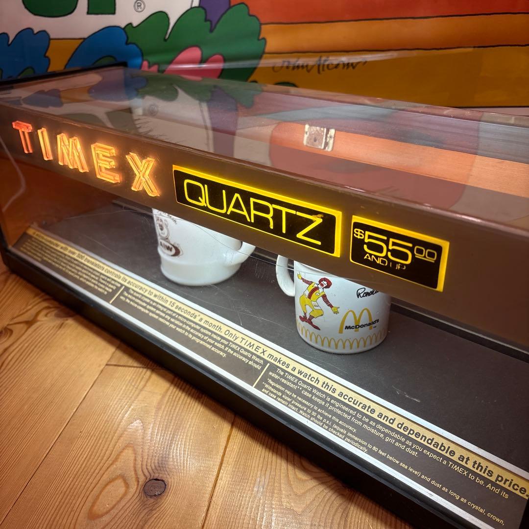 1970年代　タイメックス　ライトアップショーケース　ファイヤーキング　シェルフ