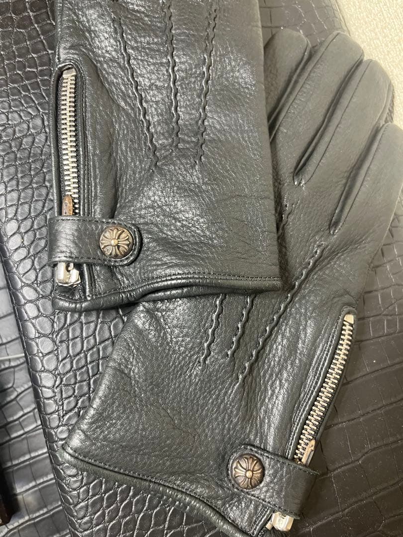 クロムハーツ　クロスボールダガージップグローブ レザー手袋