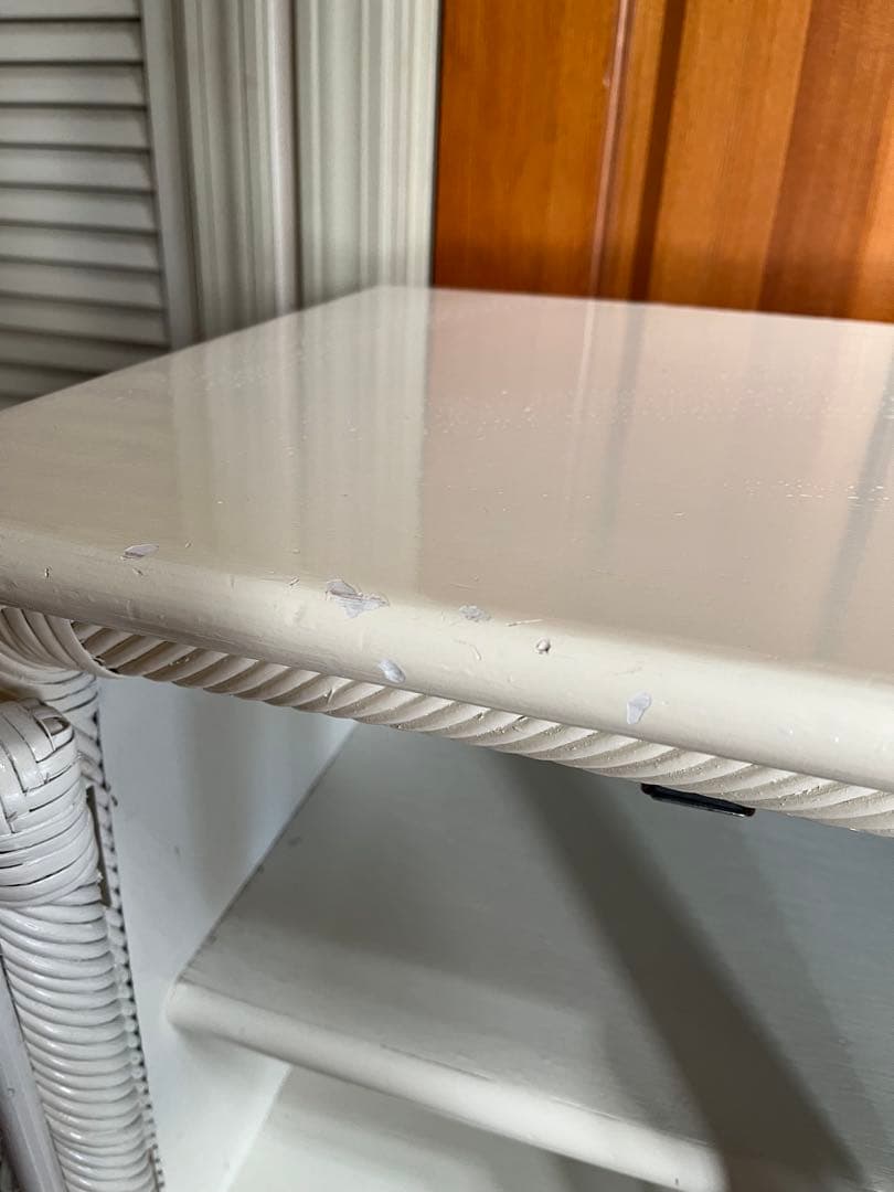 昭和☆レトロ☆ホワイトラタン☆テレビ台☆ガラス☆ヴィンテージ