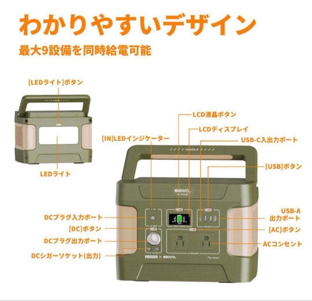 全新品ポータブル電源-515Wh/160938mAh