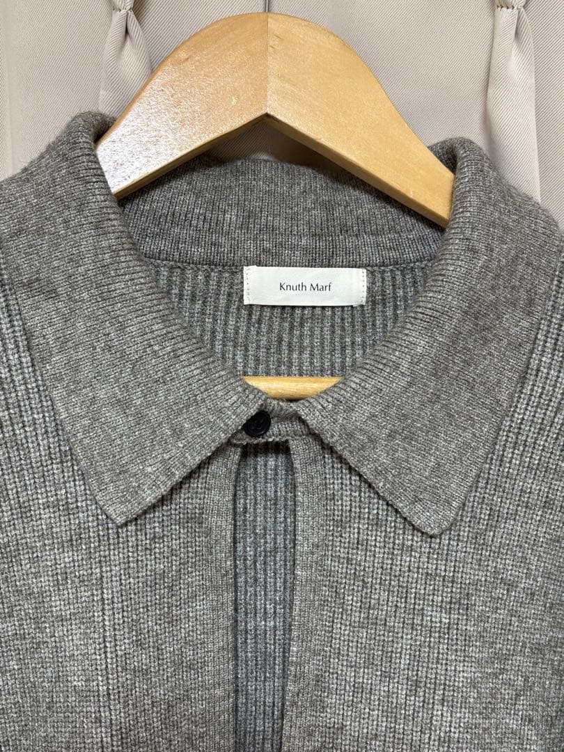 ⭐︎値下げ⭐︎Knuth Marf/スリットネック ルーズニット (グレー)