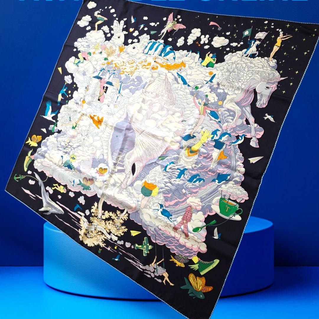 エルメススカーフHERMES レアカレ90 Sur Mon Nuage 私の雲