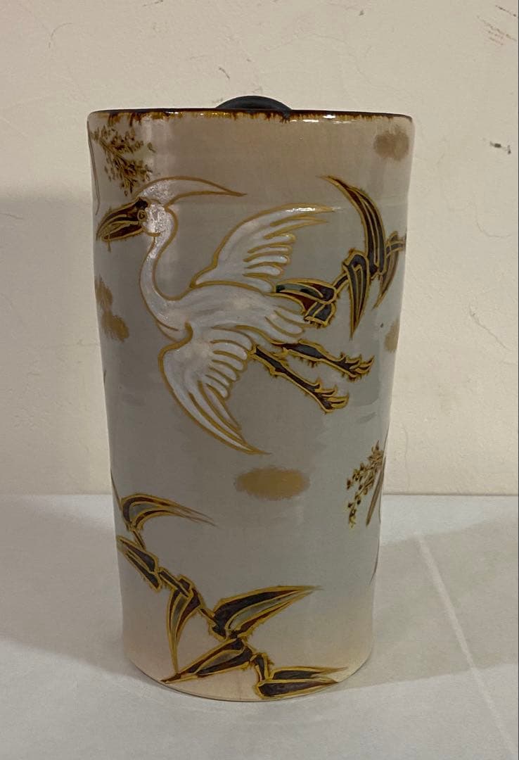 犬山焼　八世乾山　山本如仙造　細水指