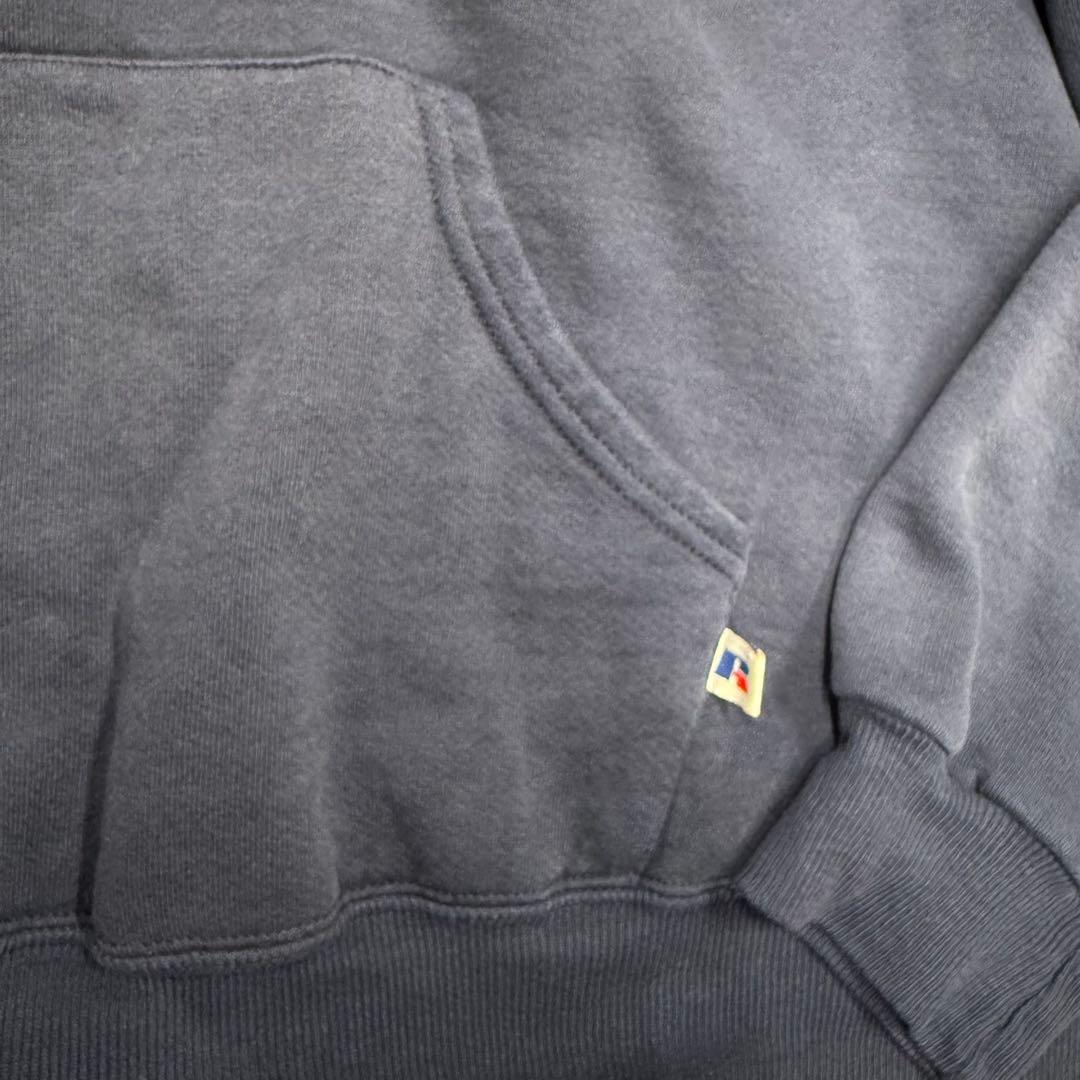 【希少・USA製】90s ラッセルアスレティック ヘンリーネックパーカー紺 XL