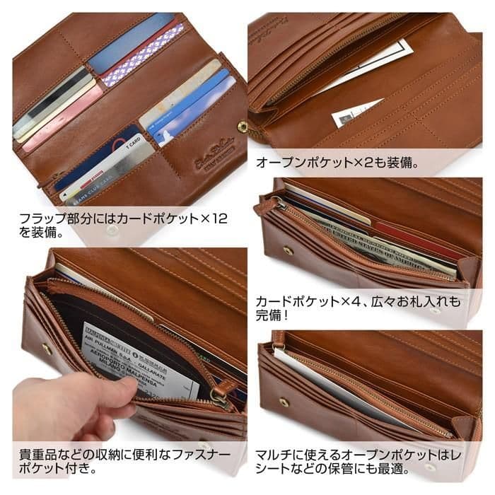 未使用 イタリアンレザー長財布 メンズ ブラウン系 コスタリベルタ 牛革 箱あり