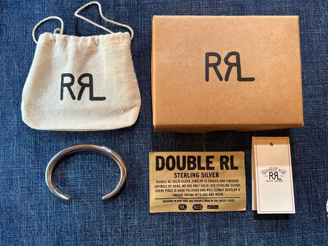 DOUBLE RL スターリングシルバー　バングル　USA製　RRL 希少品　M