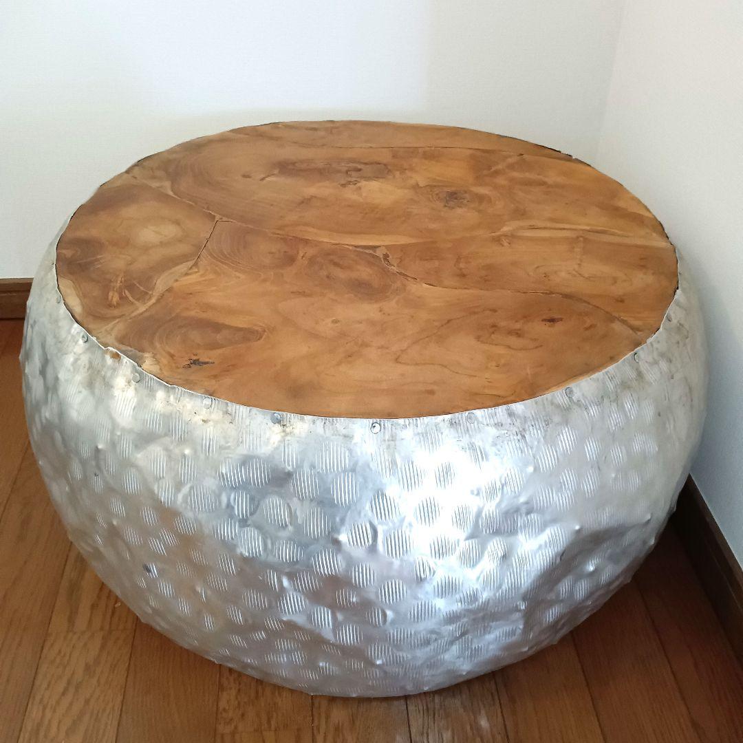 手作り ハンドメイド コーヒーテーブル アルミ×ウッド インテリア