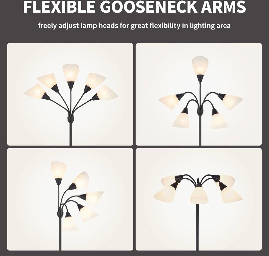 新品メデューサ フロアランプ アクリルシェードつき(黒)電球別売り