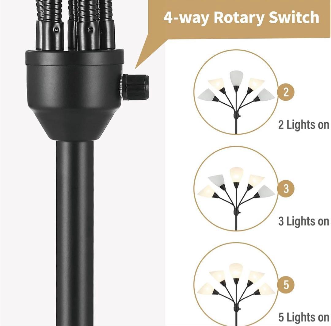 新品メデューサ フロアランプ アクリルシェードつき(黒)電球別売り