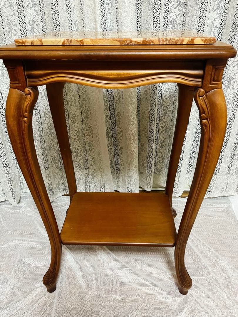 【イタリア製】 アンティーク家具 大理石調 猫脚 コンソール テーブル レトロ