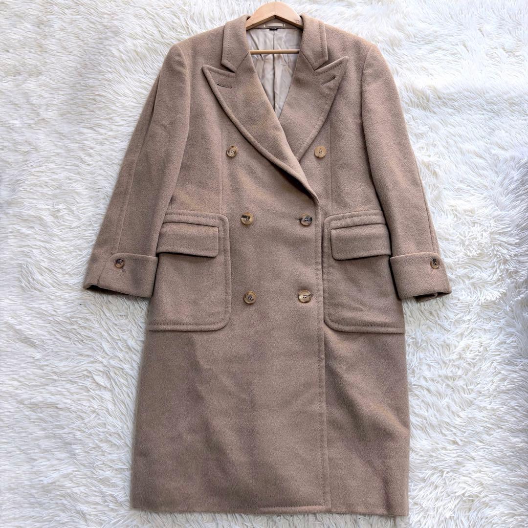 SHINANOYA チェスターコート ポロコート ダブル キャメル50% ロング