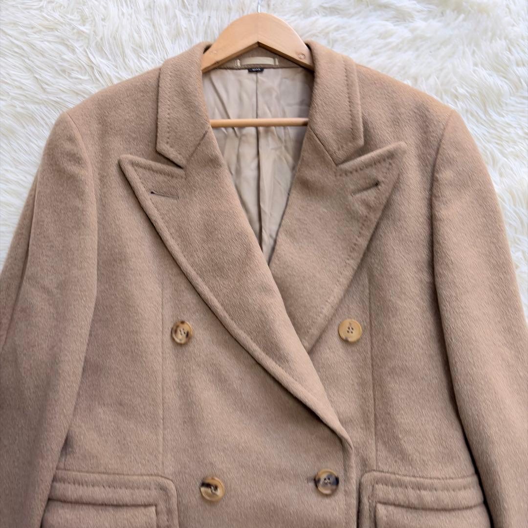 SHINANOYA チェスターコート ポロコート ダブル キャメル50% ロング