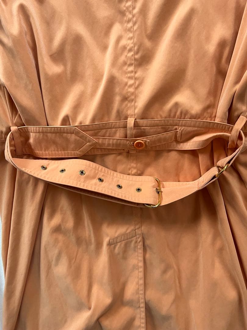 エルメス　HERMES オレンジ トレンチコート　ロングコート　vintage