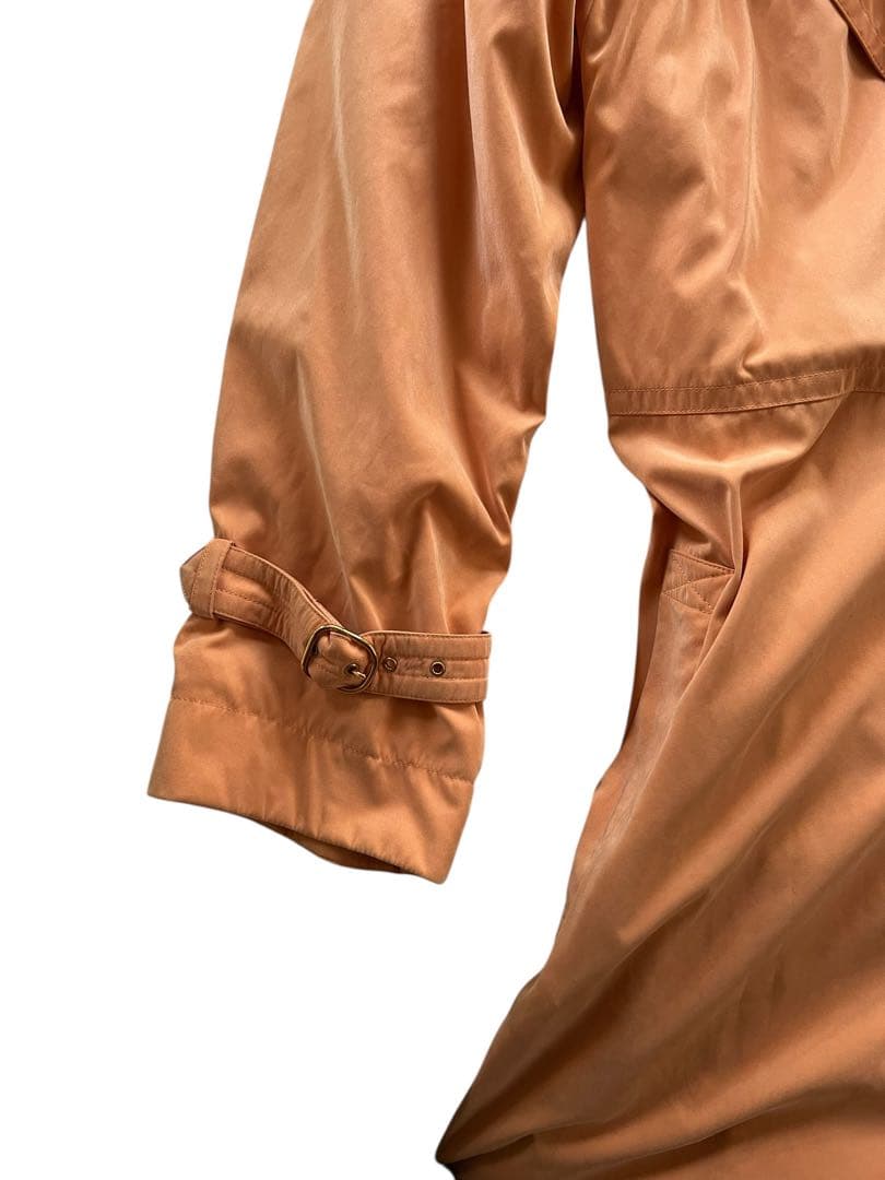 エルメス　HERMES オレンジ トレンチコート　ロングコート　vintage