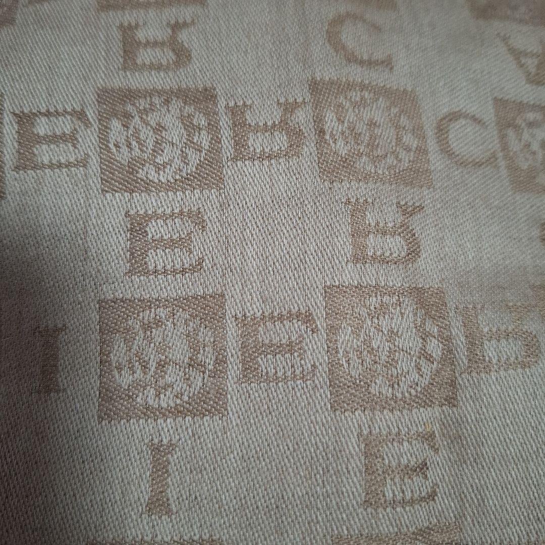 カルティエ　カシミアストール　ロゴプリント ベージュ　フリンジ付きマフラー