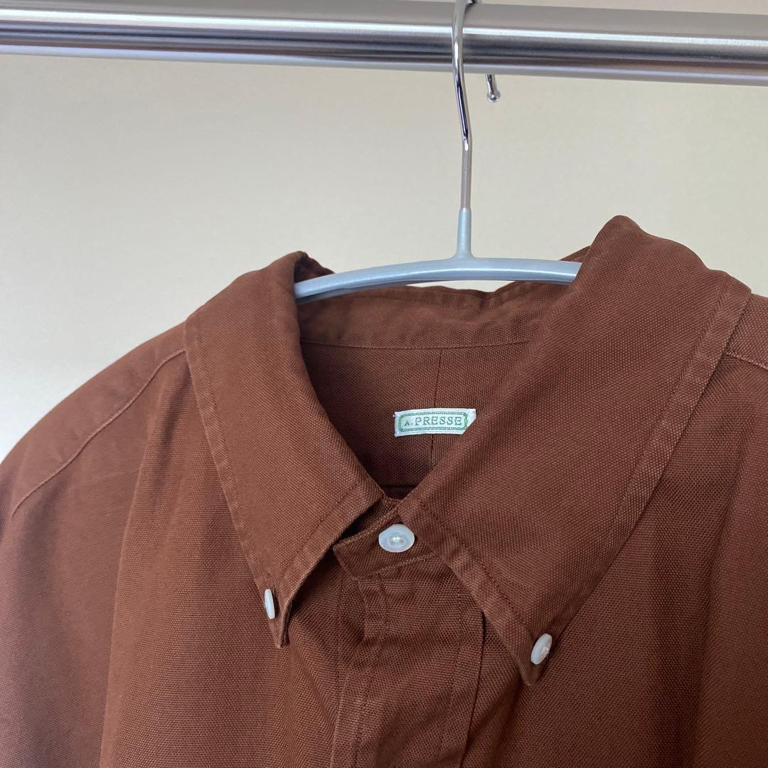 A.PRESSE BDシャツ ブラウン サイズ2