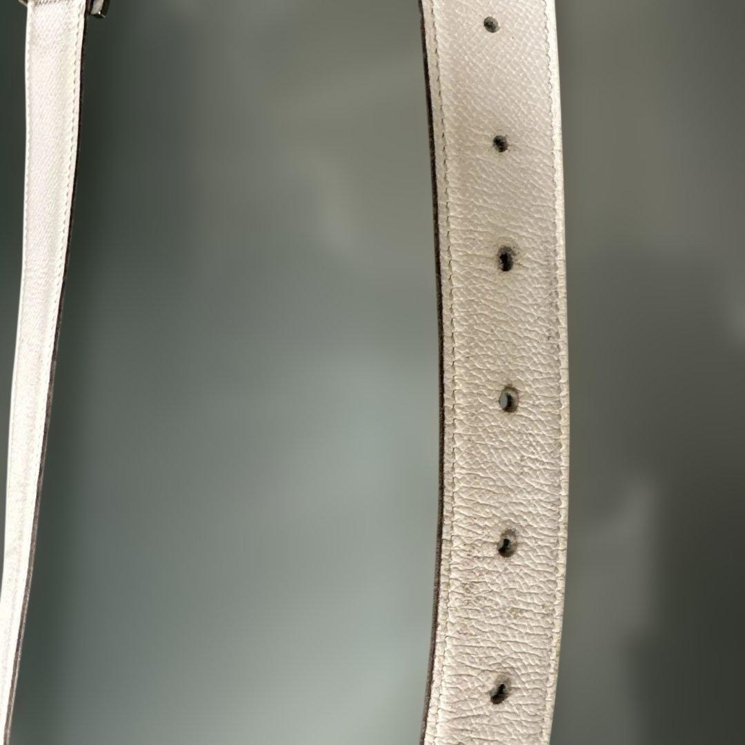 星*郎様 HERMES レザーベルト サイズ80 ホワイト/ブラック