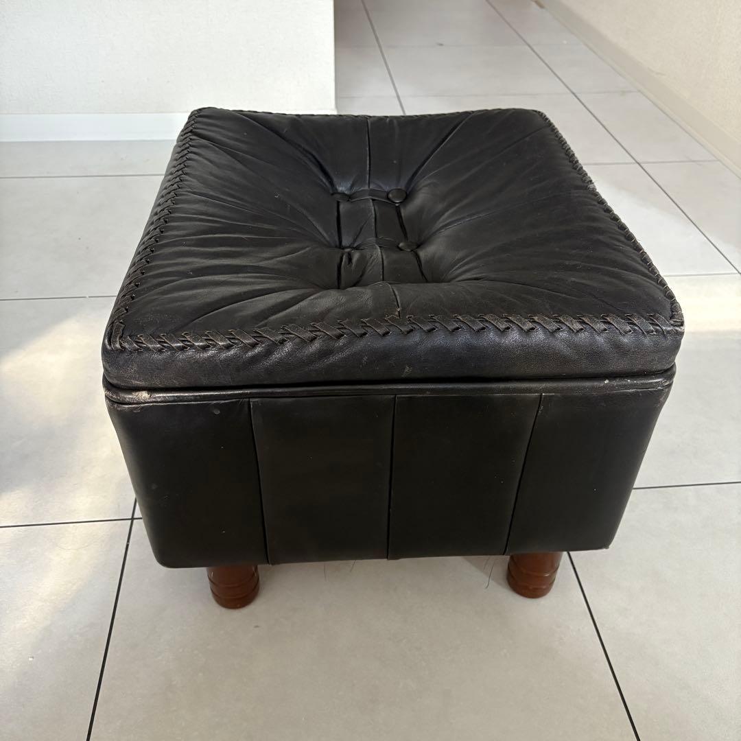 ミッドセンチュリー　オットマン　レザー