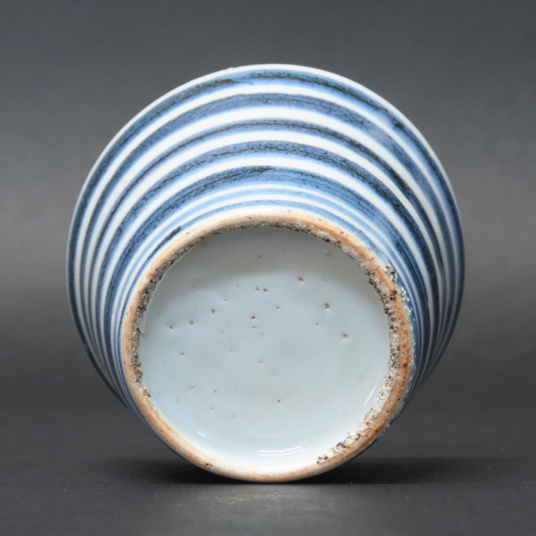 347【初期伊万里写 染付輪線文 蕎麦猪口５客】　検)加藤静允 / 古伊万里