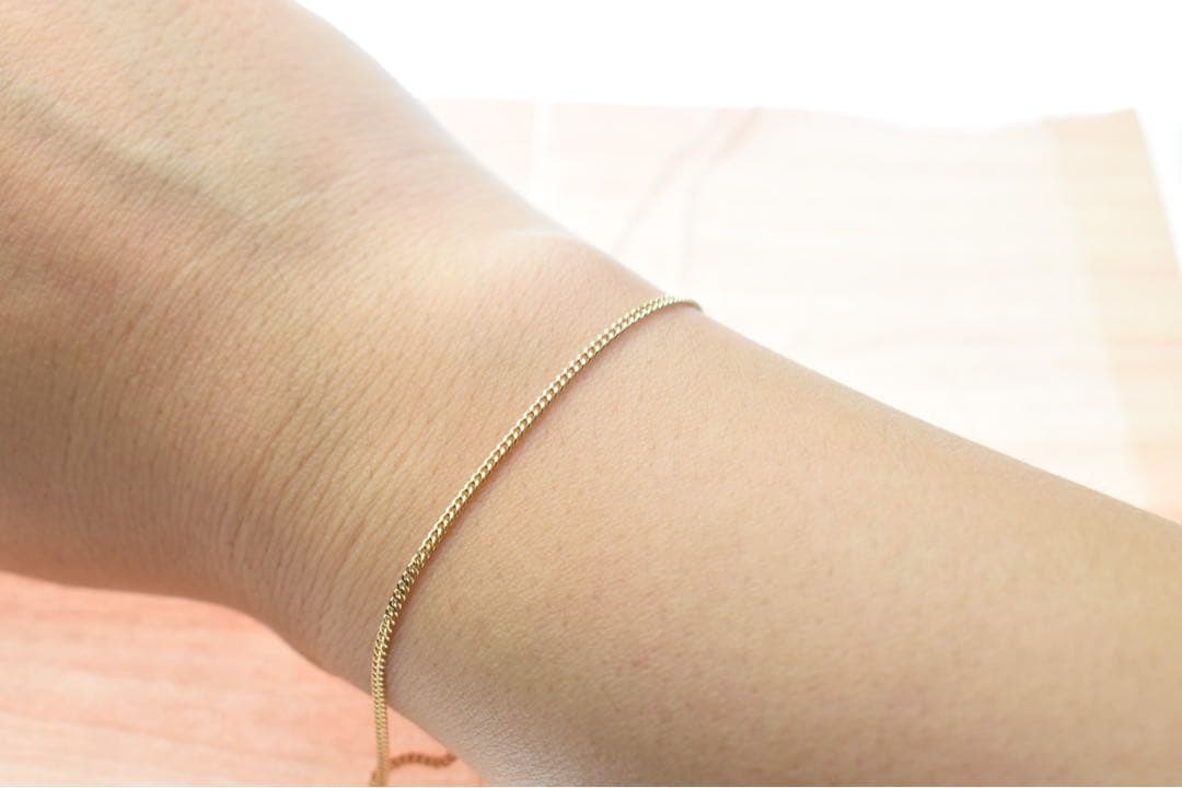 k18 18金 ブレスレット　イエローゴールド　喜平チェーン1mm
