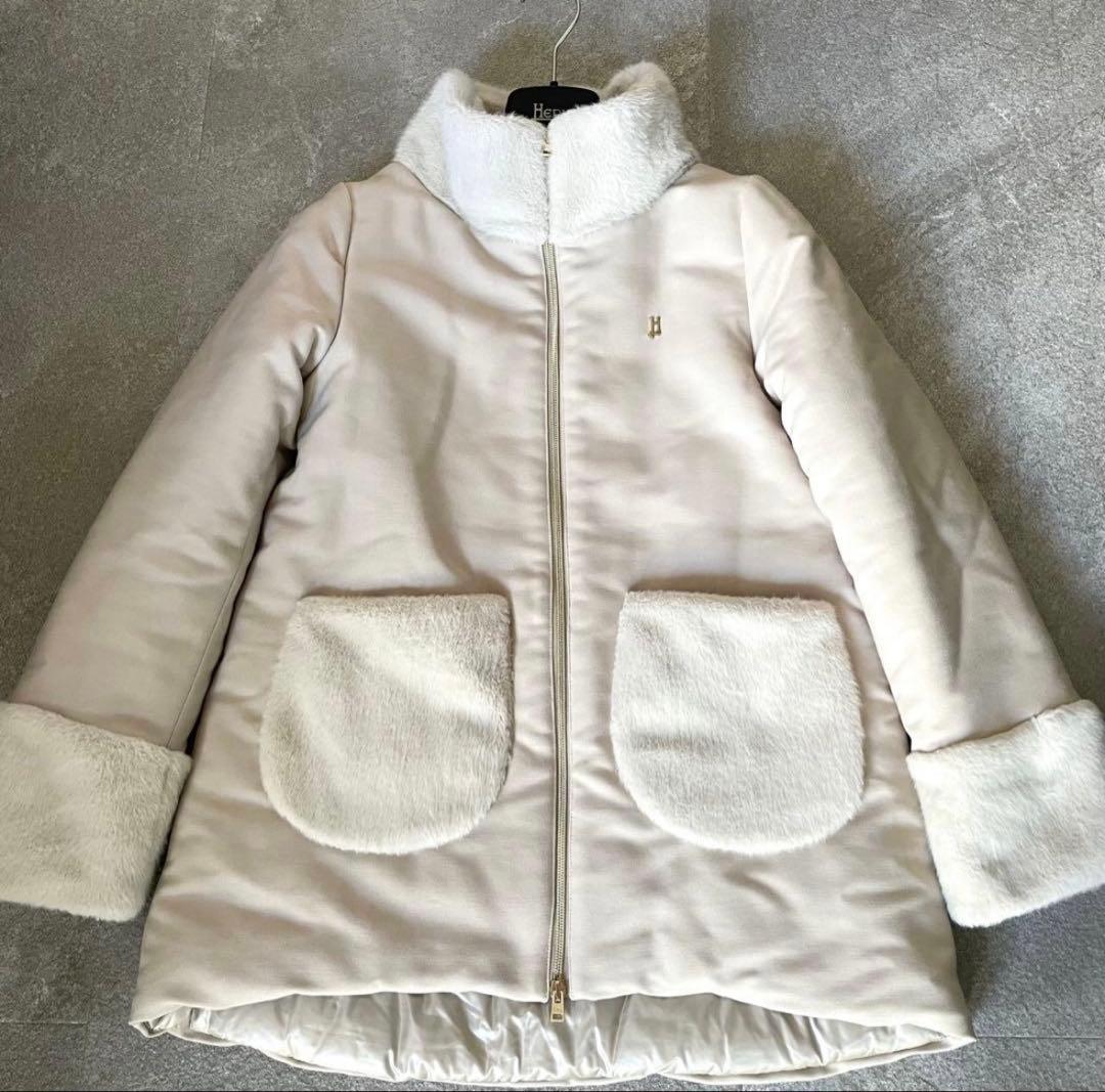 【美品】HERNO ヘルノ　エコファー　中綿　ショート　コート　ジャケット