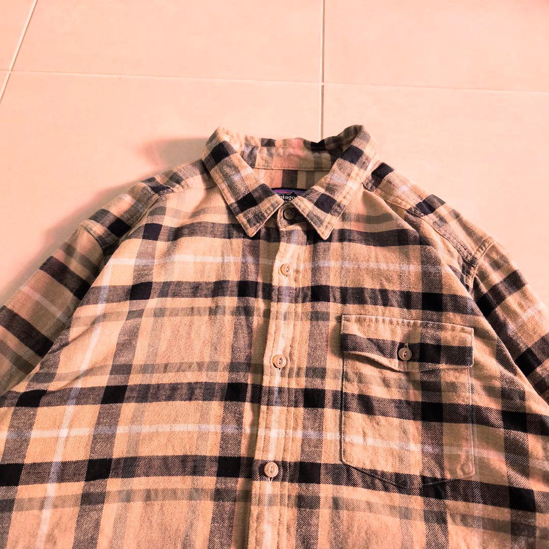 Patagonia　パタゴニア　ネルシャツ　ブラウン　ベージュ　L
