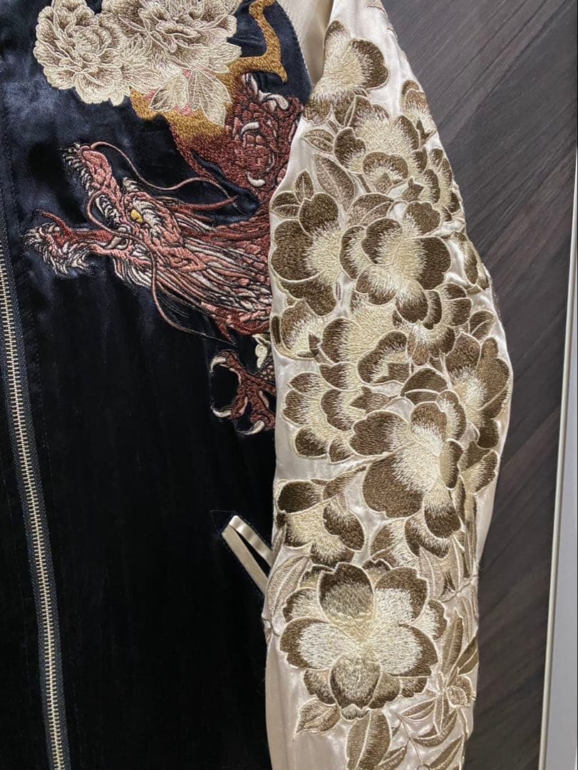 虎と龍刺繍スカジャン　リバーシブル