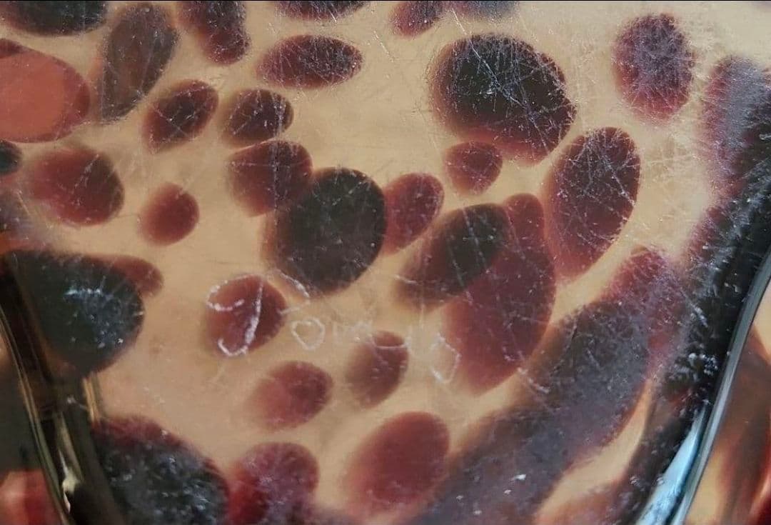 アールヌーボーガラス　吹雪紋金彩盛り薔薇エナメル画　最終値下げ