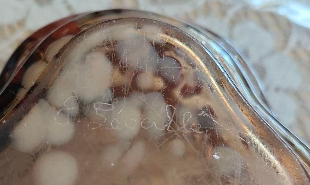 アールヌーボーガラス　吹雪紋金彩盛り薔薇エナメル画　最終値下げ