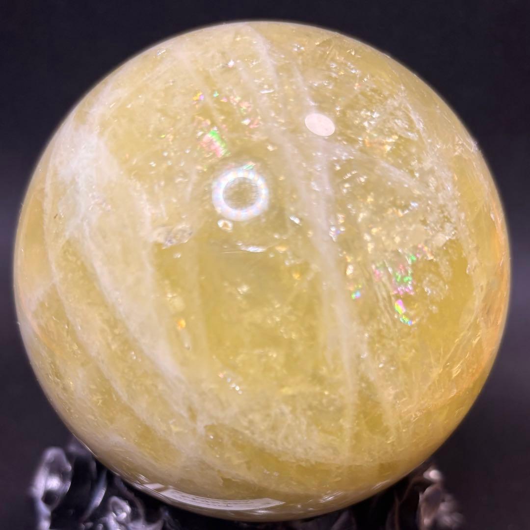 【セレクト品】シトリン(スフィア)865グラム　台座付き