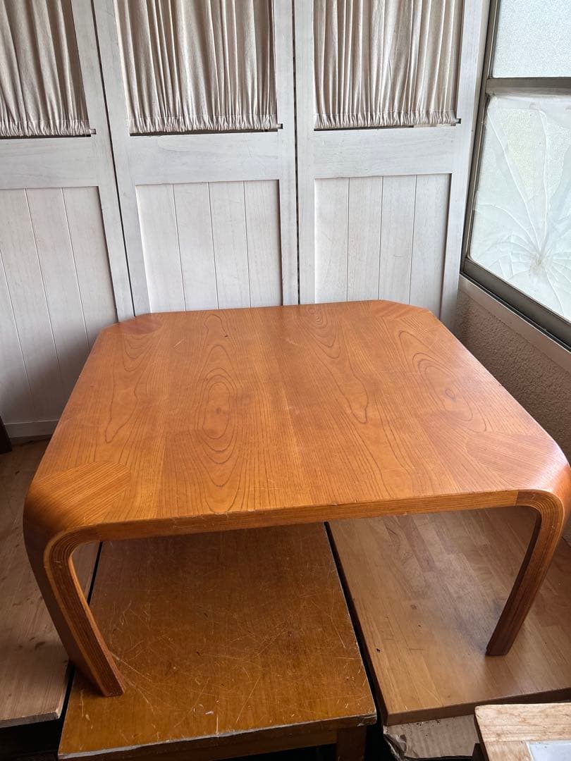 天童木工　TENDO 曲木　乾三郎　座卓　ローテーブル　天板75cm×75cm