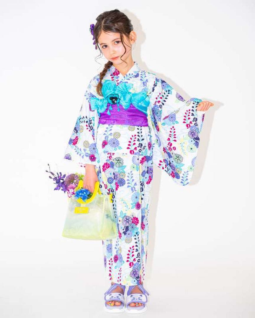 アナスイミニ【新品タグ付き】レトロ花柄　浴衣【150㎝】