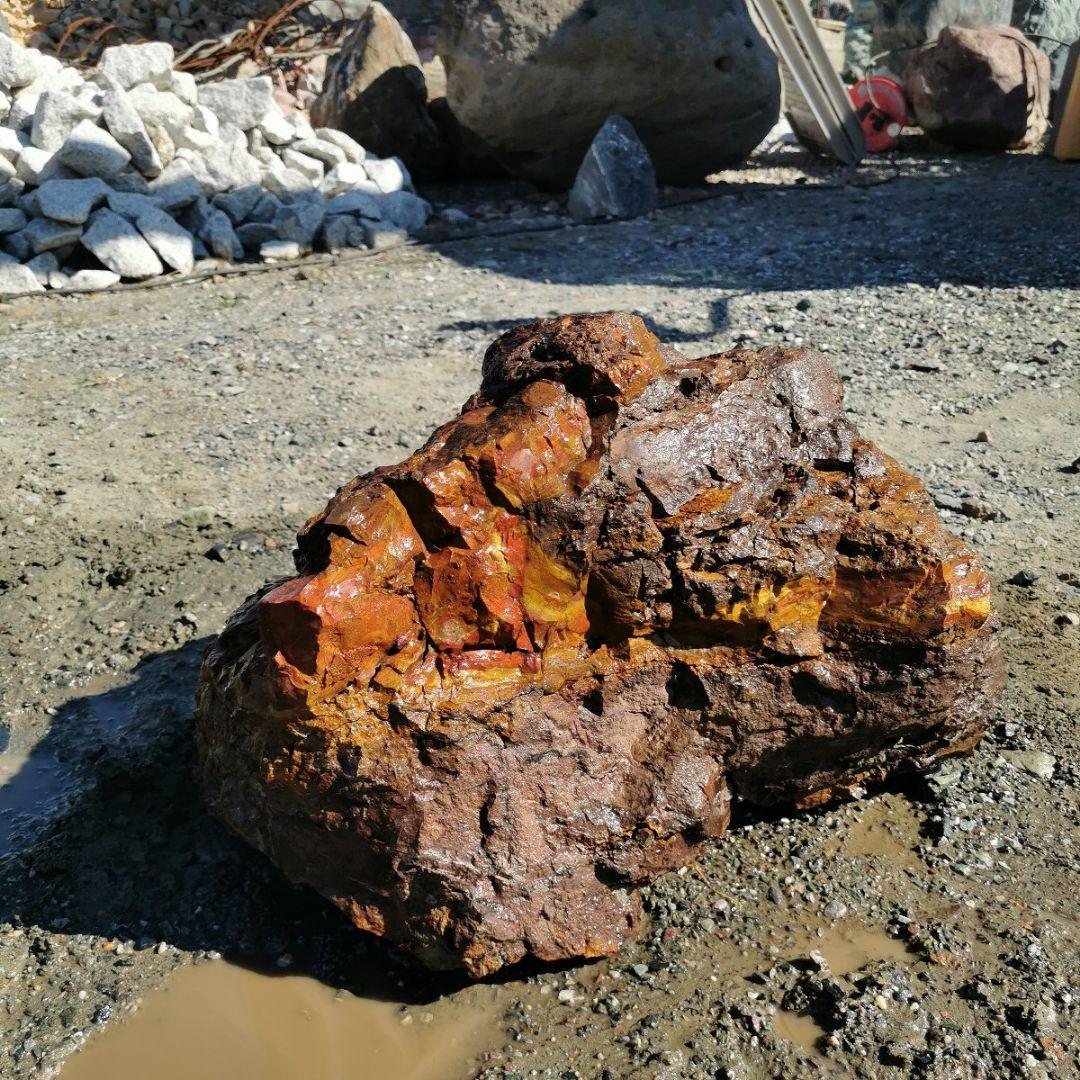 福島産　ジャスパー　81キロ　碧玉　庭石　鑑賞石　石　庭　ガーデニング