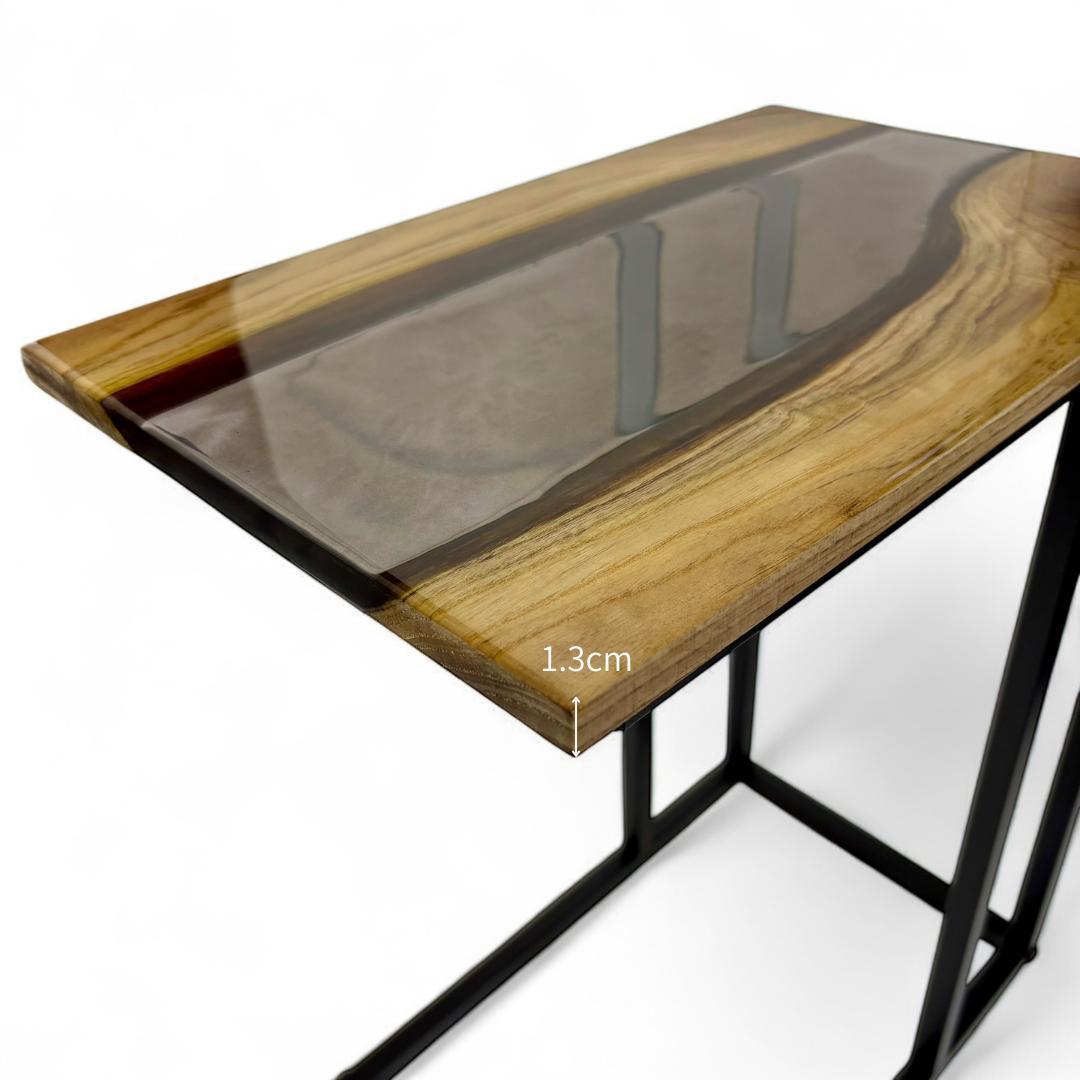 サイドテーブル レジン アイアン 木製 一枚板 おしゃれ コの字 ベッド 北欧