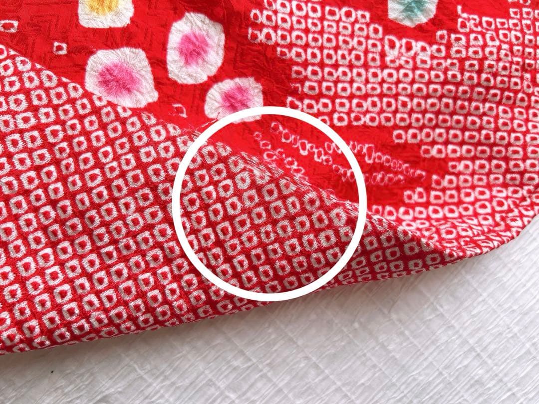 【最終値下げ】七五三 7歳着物 赤 絞り 正絹【訳あり】