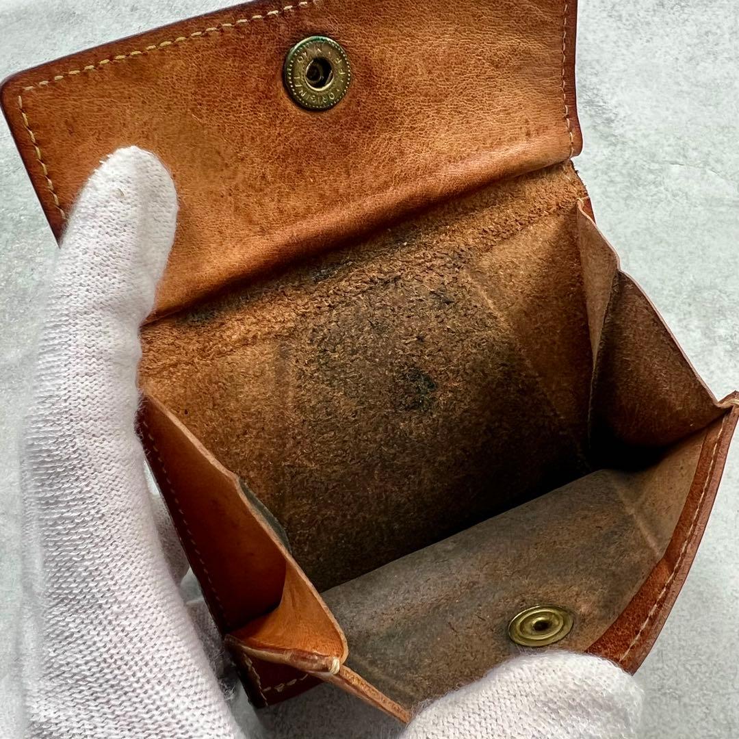 IL BISONT レザー キャメル レディース 折り財布 8373