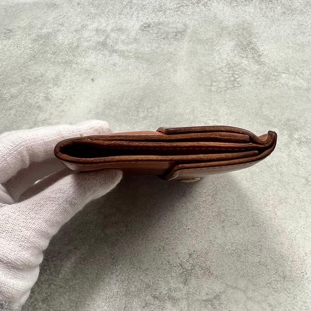 IL BISONT レザー キャメル レディース 折り財布 8373