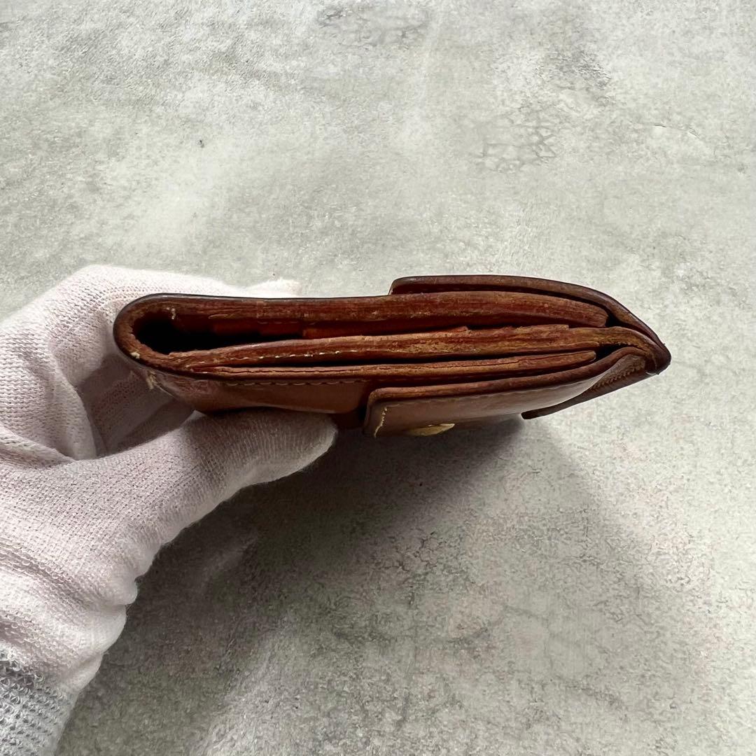 IL BISONT レザー キャメル レディース 折り財布 8373