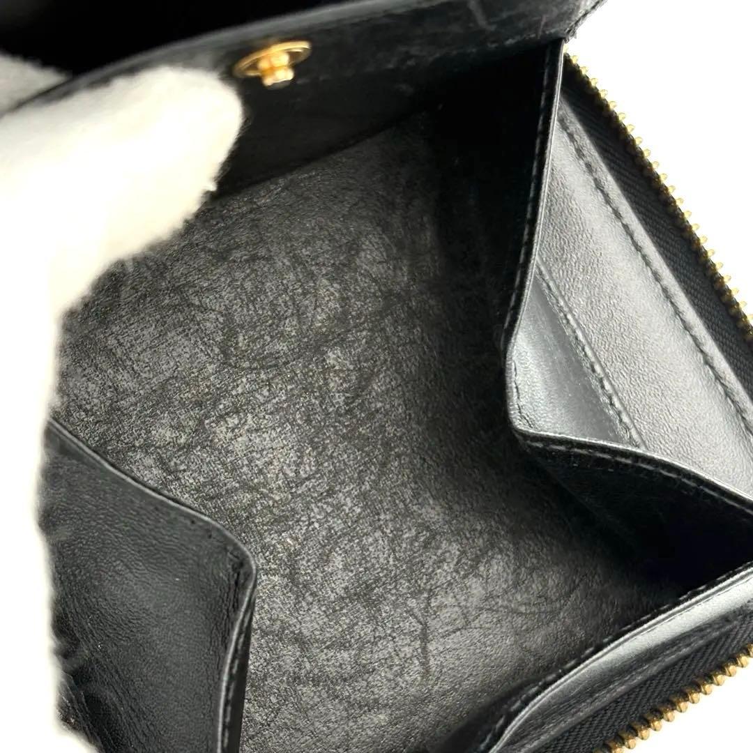 コムデギャルソン ラウンドジップ 二つ折り財布 ブラック