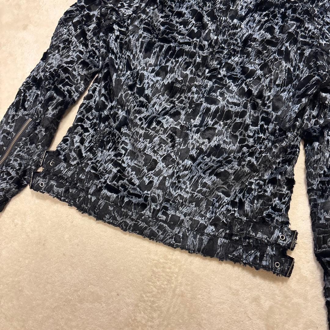 美品⭐️TORNADO MARTウェットルック シールライダースブルゾンジャケット