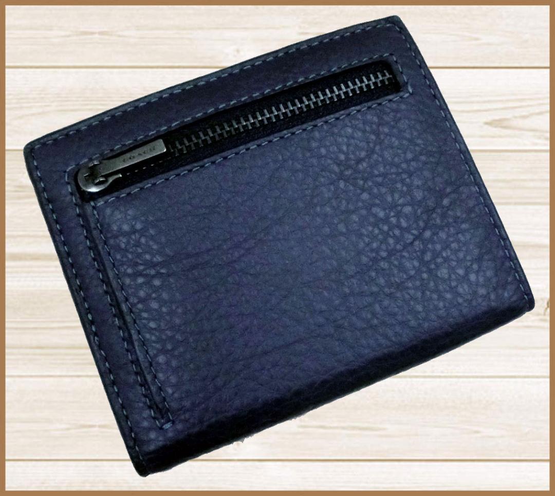 新品コーチCOACH日本限定スナップカードウォレット2つ折り財布ネイビー