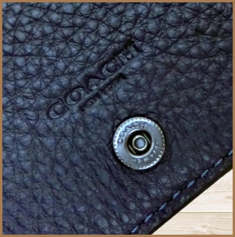 新品コーチCOACH日本限定スナップカードウォレット2つ折り財布ネイビー